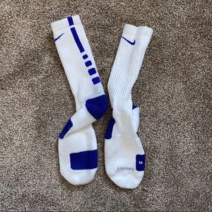 White with Purple Nike Elite Socks - XL